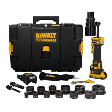 DeWalt 20V MAX Hydraulic Knockout Tool Kit with 1/2"-2" Punches & Dies