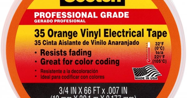 3M Scotch Professional Grade Vinyl Electrical Tape 35 - Orange