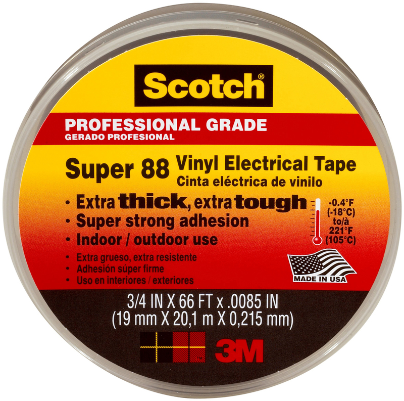 3M 3/4 x 66'Red Vinyl Electrical Tape 35 - White Cap