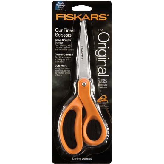 Fiskars 01-004250J All-Purpose 8 Gray Handle Bent Scissors
