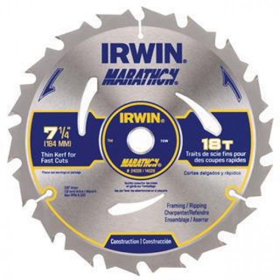 Irwin Marathon Circular Saw Blade, 18 T, 5.5