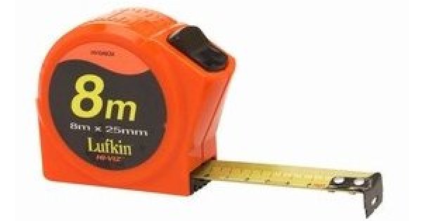 Wylaco Supply  Cooper Hand Tools Lufkin HV1048CM HI-VIZ Series Power Tape  - 8 Meter