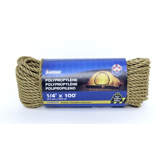 Mibro 3/4 in. x 100 ft. KingCord Twisted Natural Cotton Rope, Sold by the  Foot