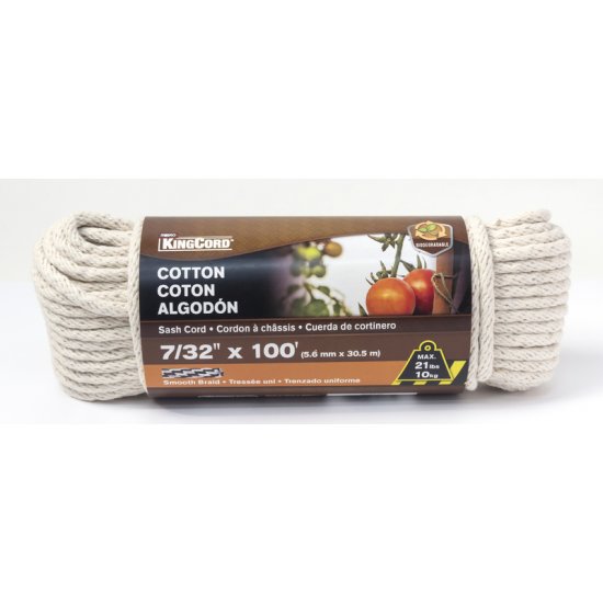 Mibro 3/4 in. x 100 ft. KingCord Twisted Natural Cotton Rope, Sold