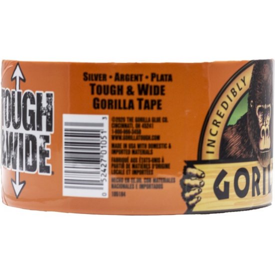 Gorilla Tough & Wide Duct Tape, 2.88 x 25 yd, White, (Pack of 1)