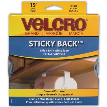 Velcro 90082 WHT 15X3/4 STICKY BACK
