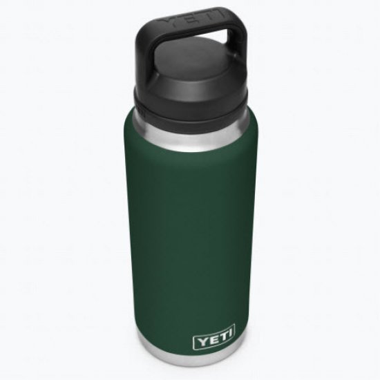 REAL YETI 36 oz. Laser Engraved Northwoods Green Yeti Rambler Bottle with  Chug Cap Personalized Vacuum Insulated YETI