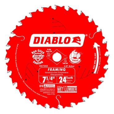 Diablo 7 1/4" X 24 Tooth X 5/8 Framing Carded