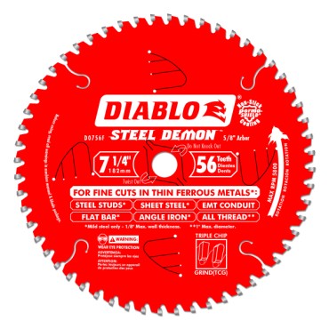 Diablo 7 1/4" X 56 Tooth X 5/8 Tcg Ferrous