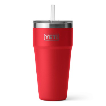 YETI Rambler 26 oz Stackable Straw Cup Rescue Red